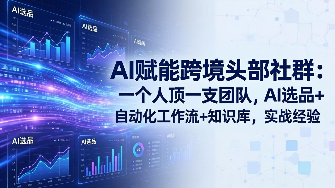 AI赋能跨境头部社群：一个人顶一支团队，AI选品 自动化工作流 知识库，实战经验-更新3月
