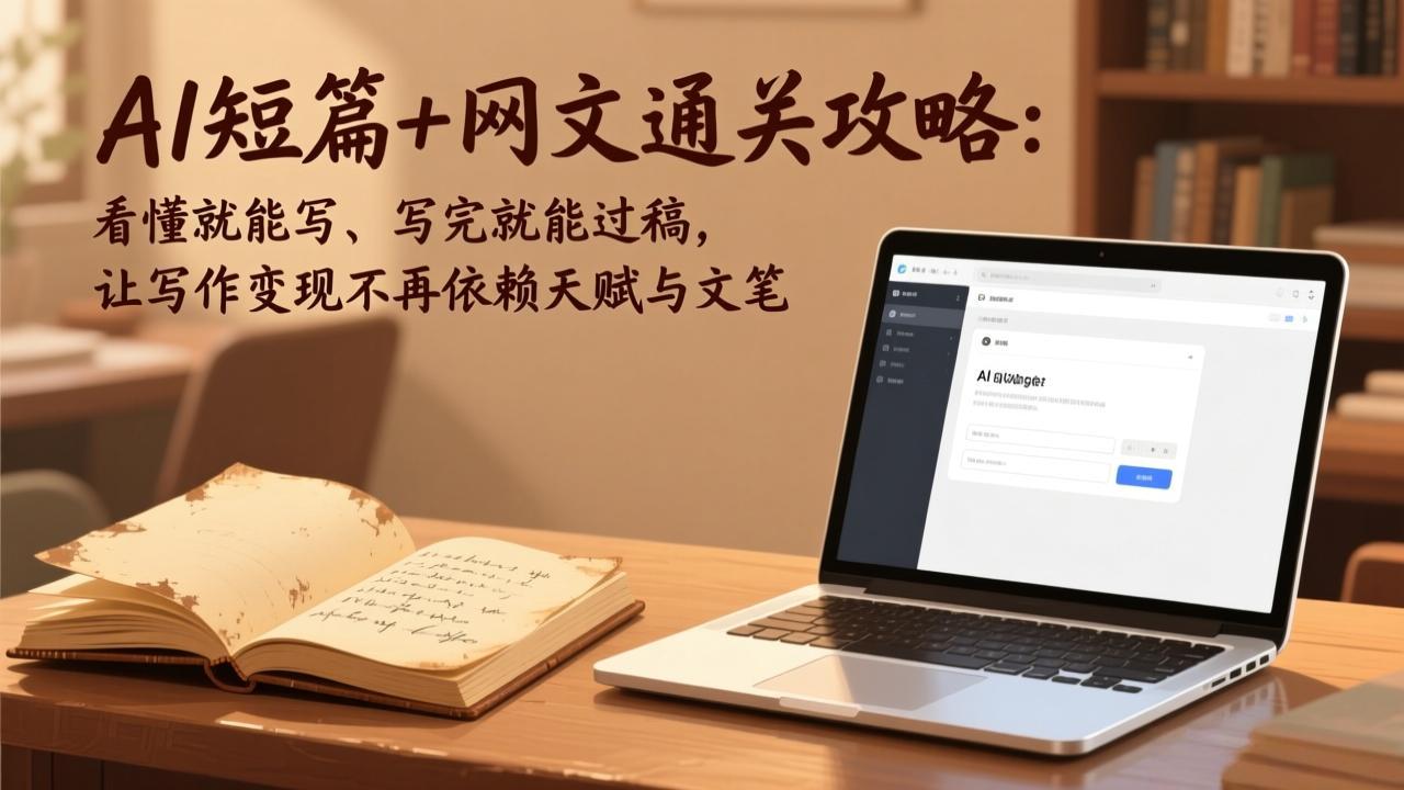 AI短篇 网文通关攻略：看懂就能写、写完就能过稿，让写作变现不再依赖天赋与文笔