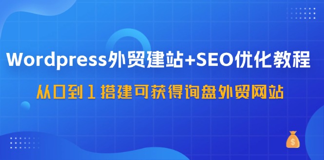 WordPress外贸建站 SEO优化教程，从0到1搭建可获得询盘外贸网站（57节课）