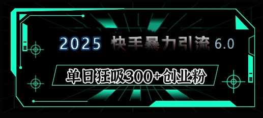 2025年快手6.0保姆级教程震撼来袭，单日狂吸300 精准创业粉