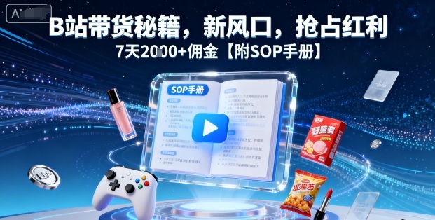 B站带货秘籍，新风口，抢占红利，7天2k 佣金【附SOP手册】
