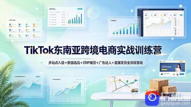 TikTok东南亚跨境电商实战训练营:多站点入驻 数据选品 ERP铺货 广告达人 直播发货全流程落地