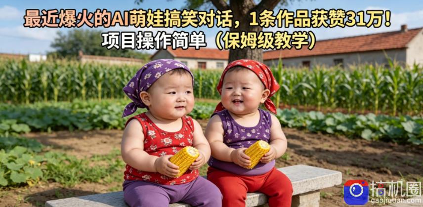 最近爆火的AI萌娃搞笑对话，1条作品获赞31W，项目操作简单(保姆级教学)