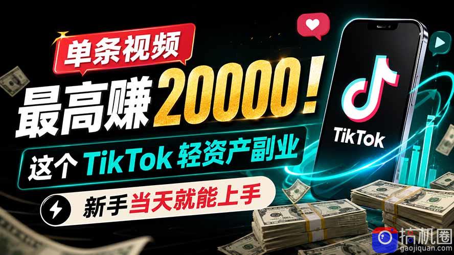 单条视频最高赚 20000！这个 TikTok 轻资产副业，新手当天就能上手