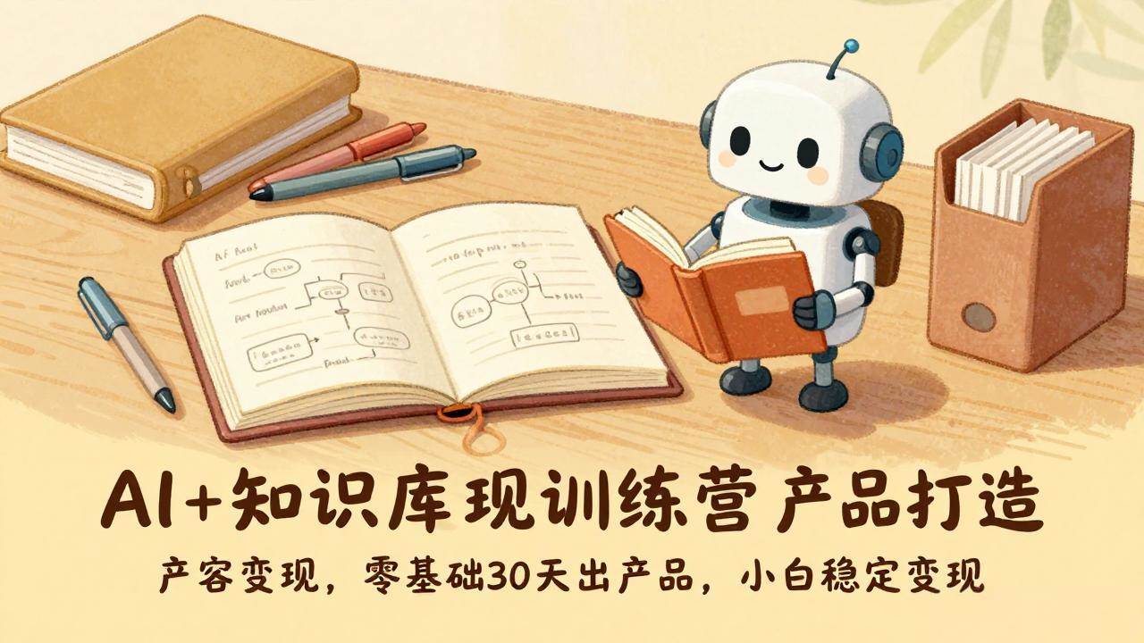 (17323期)AI 知识库变现训练营,产品打造、内容创作、全平台变现,零基础30天出产品,小白稳定变现