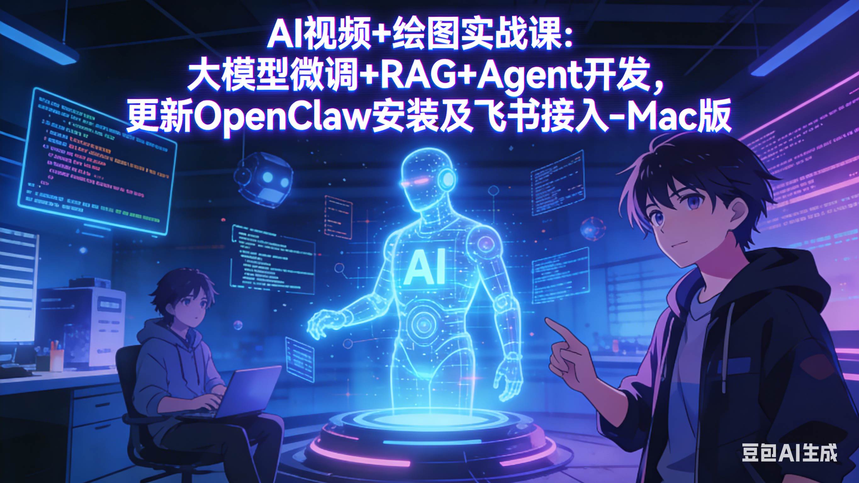 （17594期）AI视频 绘图实战课：大模型微调 RAG Agent开发，更新OpenClaw安装及飞书接入-Mac版