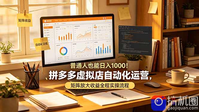 普通人也能日入 1000！拼多多虚拟店自动化运营，矩阵放大收益全程实操流程