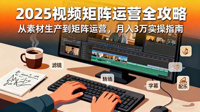 (16333期)2025短视频矩阵运营全攻略:从素材生产到矩阵运营,月入3万实操指南
