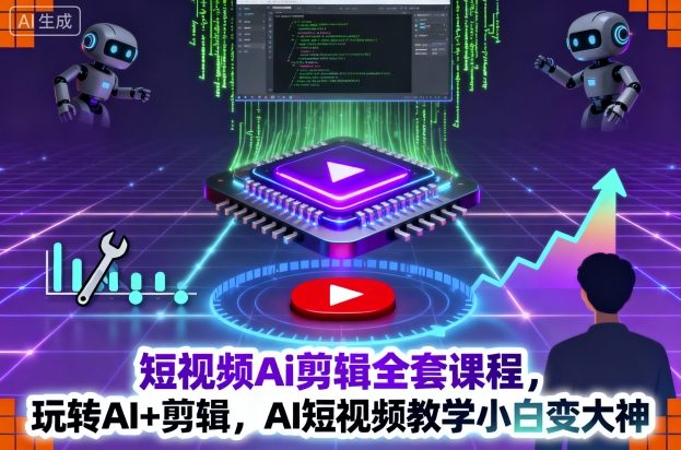 短视频Ai剪辑全套课程，玩转AI 剪辑，AI短视频教学小白变大神