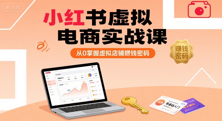 小红书虚拟电商实战课,从0掌握虚拟店铺賺钱密码(更新)