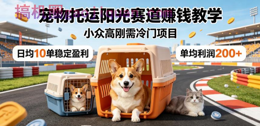 宠物托运阳光赛道賺钱教学，小众高刚需冷门项目，日均10单稳定盈利，单均利润200 