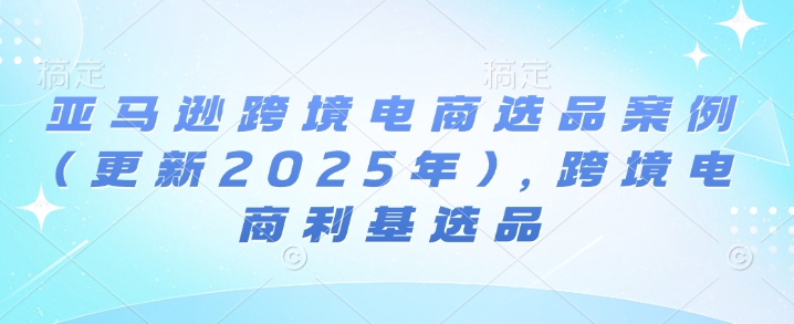 亚马逊跨境电商选品案例(更新2025年4月)，跨境电商利基选品
