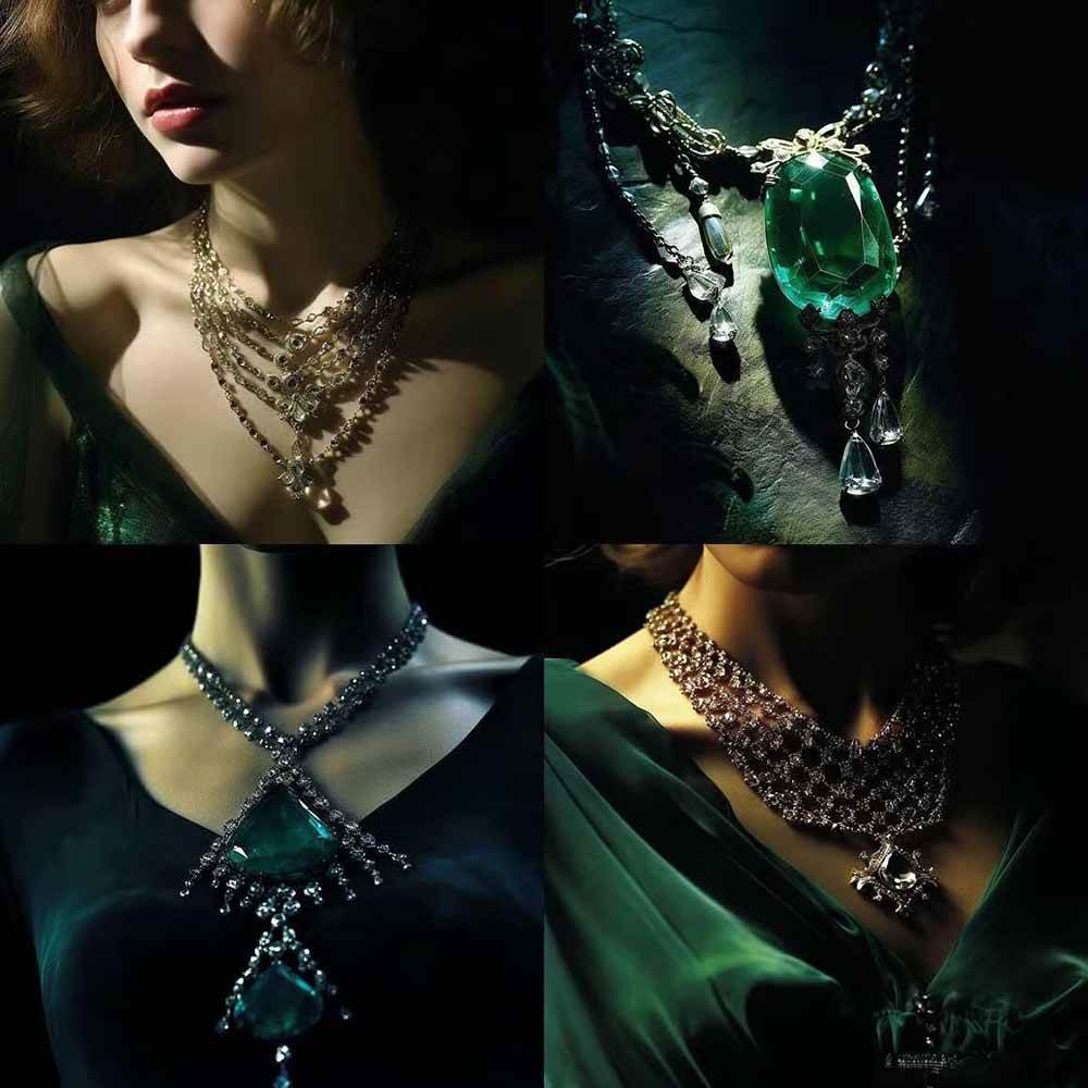（17272期）460 专业Midjourney珠宝摄影AI提示词 成效果图，戒指/项链/耳环/手链/宝石/及奢侈配饰等全品类