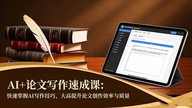 （16568期）AI 论文写作速成课：快速掌握AI写作技巧，大幅提升论文创作效率与质量