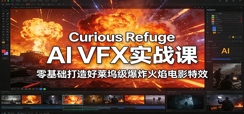 Curious Refuge AI VFX实战课,零基础打造好莱坞级爆炸火焰电影特效