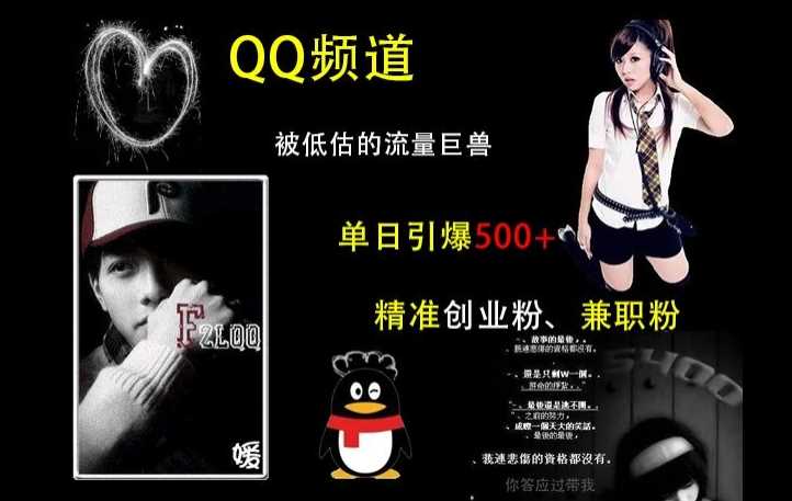 QQ频道：被低估的流量巨兽，单日引爆500 精准创业粉、兼职粉的引流秘籍