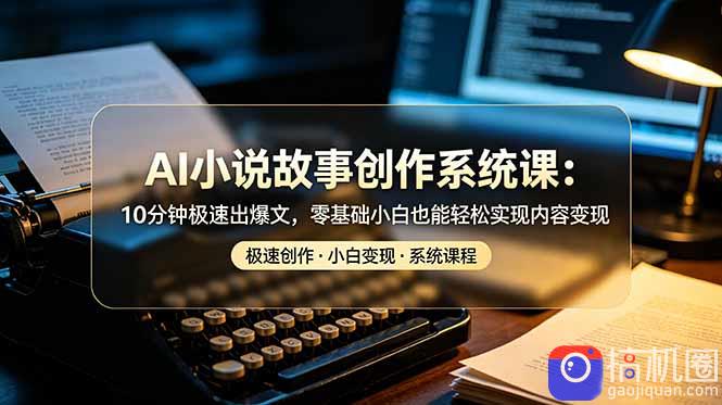 AI小说故事创作系统课：10分钟极速出爆文，零基础小白也能轻松实现内容变现