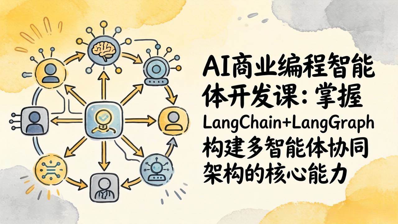 （17608期）AI商业编程智能体开发课：掌握LangChain LangGraph构建多智能体协同架构的核心能力