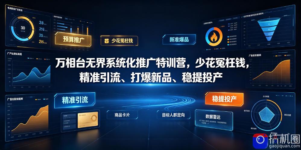 万相台无界系统化推广特训营VI0.0，少花冤枉钱，精准引流、打爆新品、稳提投产(全程录音 字幕)