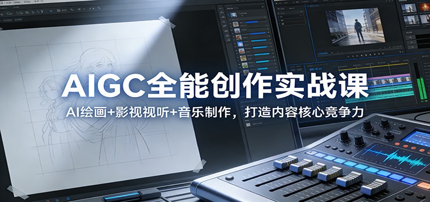 AIGC全能创作实战课：AI绘画 影视视听 音乐制作，打造内容核心竞争力