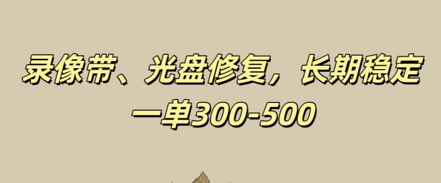 录像带、光盘修复项目，非常稳定适合长期做，一单300-500 