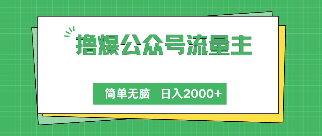 （10310期）撸爆公众号流量主，简单无脑，单日变现2000 