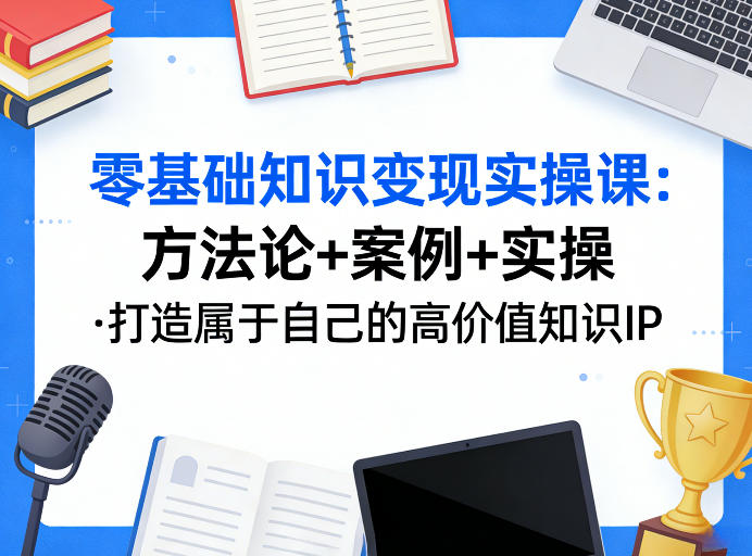 零基础知识变现实操课,方法论 案例 实操,打造属于自己的高价值知识IP