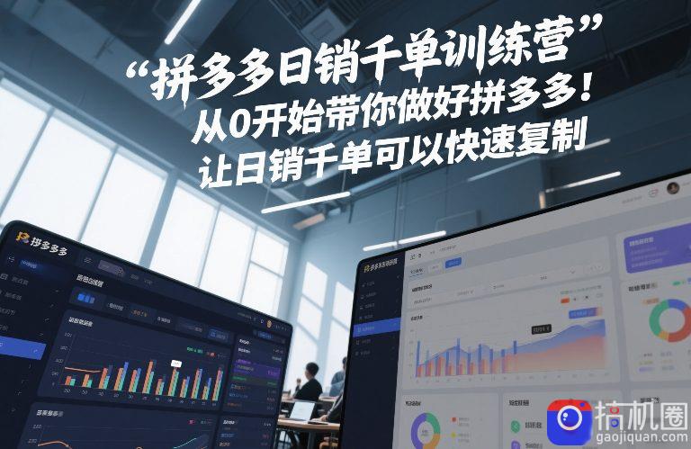 拼多多日销千单训练营,从0开始带你做好拼多多,让日销千单可以快速复制(更新26年5月)