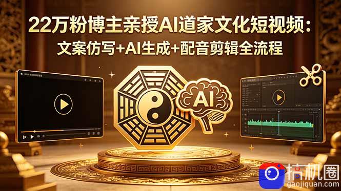 22万粉博主亲授AI道家文化短视频:文案仿写 AI生成 配音剪辑全流程