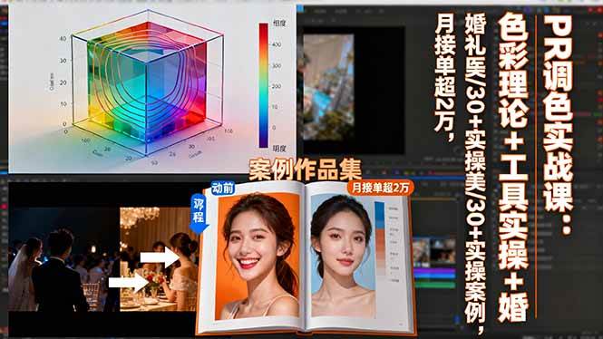 （16336期）PR调色实战课：色彩理论 工具实操 婚礼医美/30 实操案例，月接单超2万