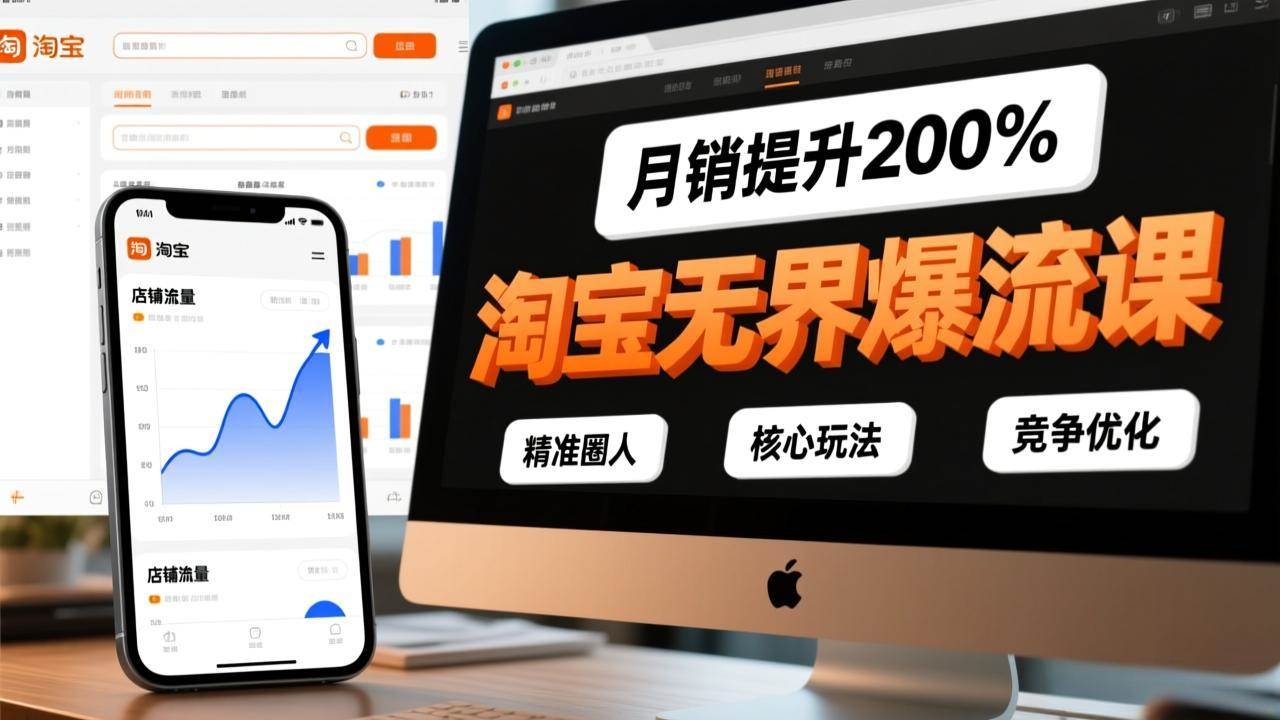 (17132期)淘宝无界爆流课,精准圈人、核心玩法、竞争优化,快速引爆店铺流量,月销提升200%