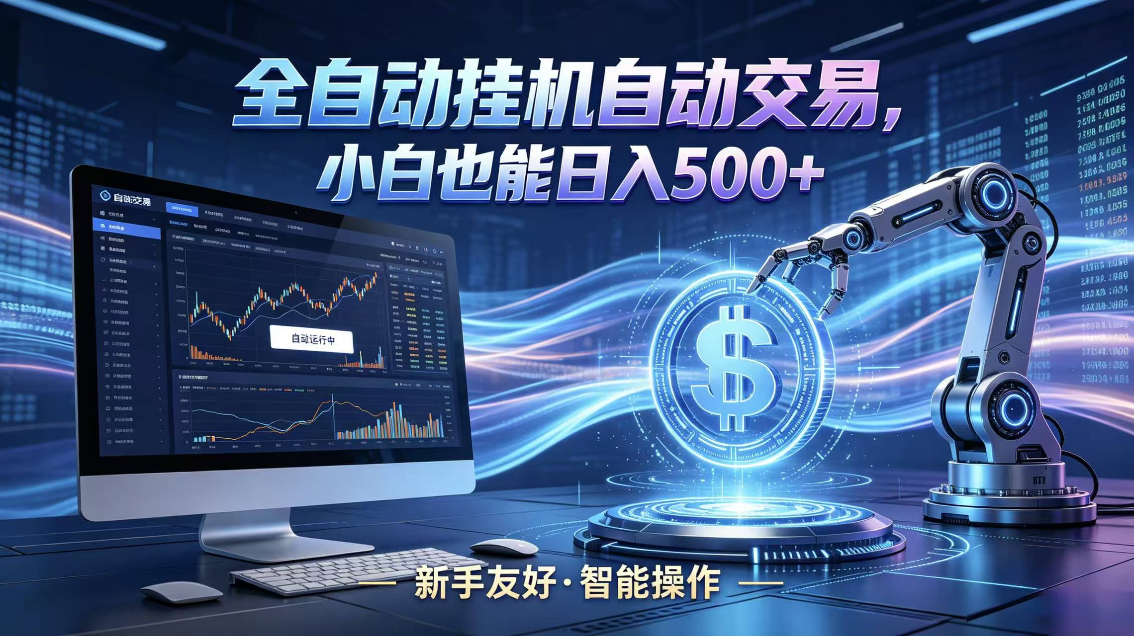 全新智能化交易助手，傻瓜式操作，小白也能快速上手，轻松实现日入500 