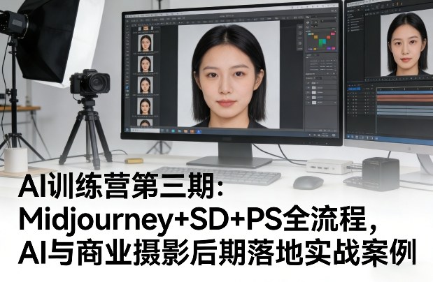 AI训练营第三期：Midjourney SD PS全流程，AI与商业摄影后期落地实战案例