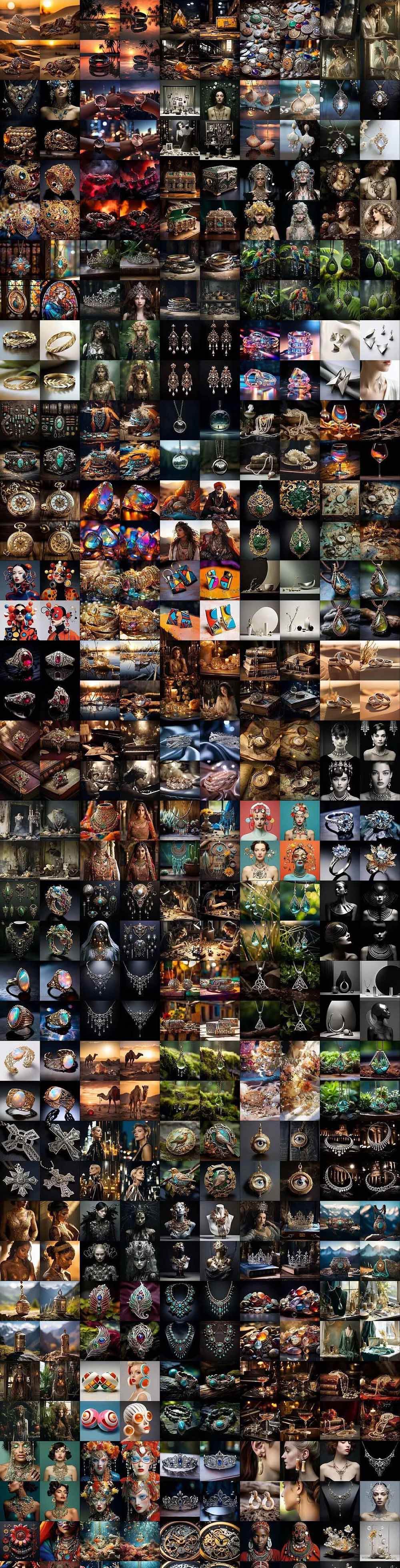 （17272期）460 专业Midjourney珠宝摄影AI提示词 成效果图，戒指/项链/耳环/手链/宝石/及奢侈配饰等全品类