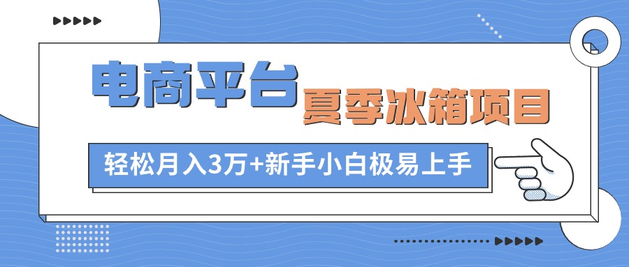 （10934期）电商平台夏季冰箱项目，轻松月入3万 ，新手小白极易上手