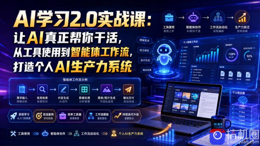 AI学习2.0实战课:让AI真正帮你干活,从工具使用到智能体工作流,打造个人AI生产力系统