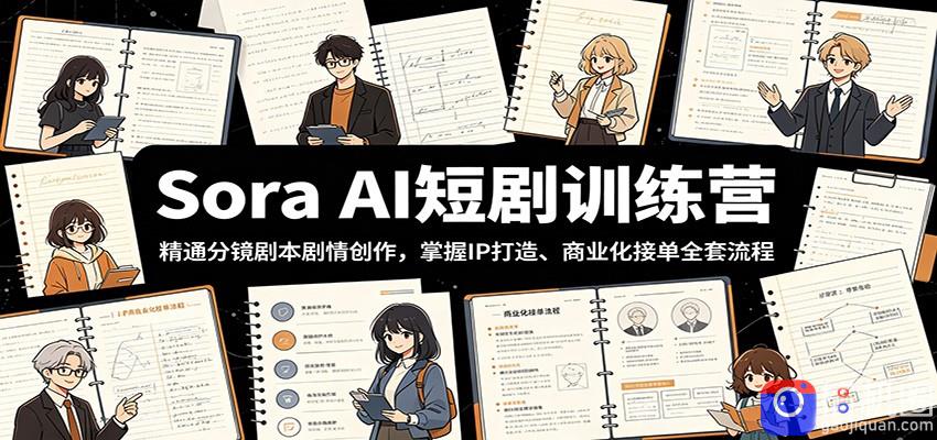 Sora AI短剧训练营：精通分镜剧本剧情创作，掌握IP打造、商业化接单全套流程