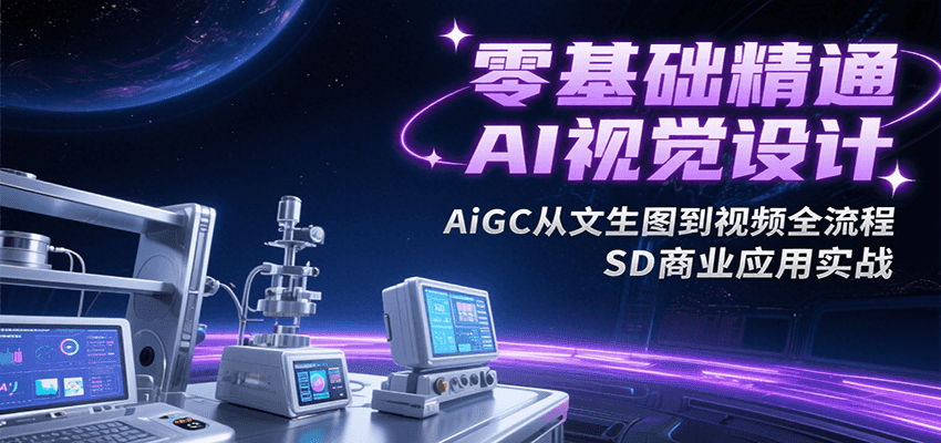零基础精通AI视觉设计,AiGC从文生图到视频全流程,SD商业应用实战
