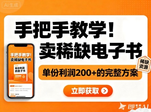 手把手教学!在小红书卖稀缺电子书,单份利润2张 的完整方案