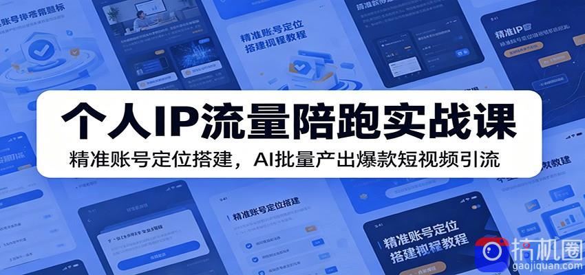 个人IP流量陪跑实战课：精准账号定位搭建，AI批量产出爆款短视频引流