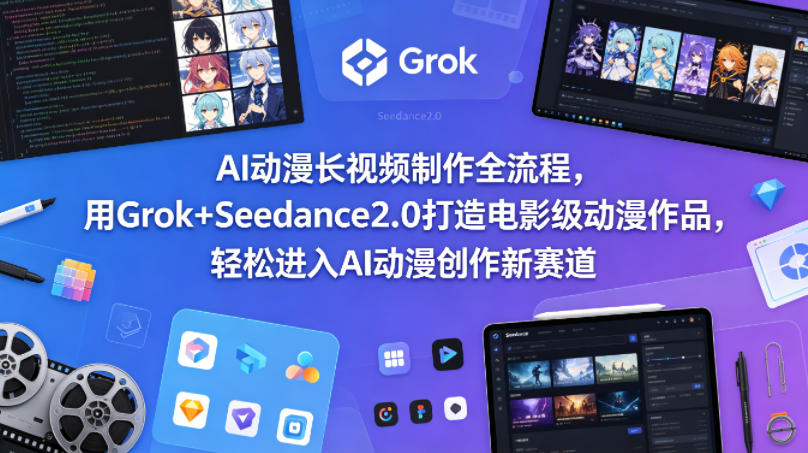 AI动漫长视频制作全流程，用Grok Seedance2.0打造电影级动漫作品，轻松进入AI动漫创作新赛道