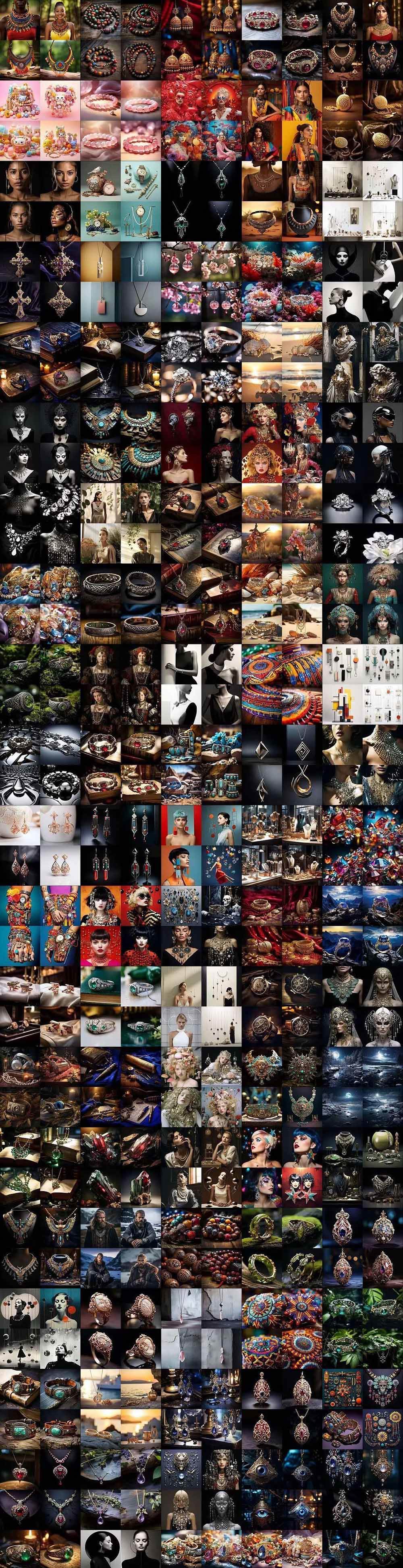 （17272期）460 专业Midjourney珠宝摄影AI提示词 成效果图，戒指/项链/耳环/手链/宝石/及奢侈配饰等全品类