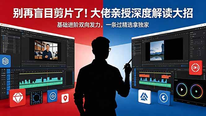 (18384期)别再盲目剪片了!大佬亲授深度解读大招,基础进阶双向发力,一条过精选拿独家