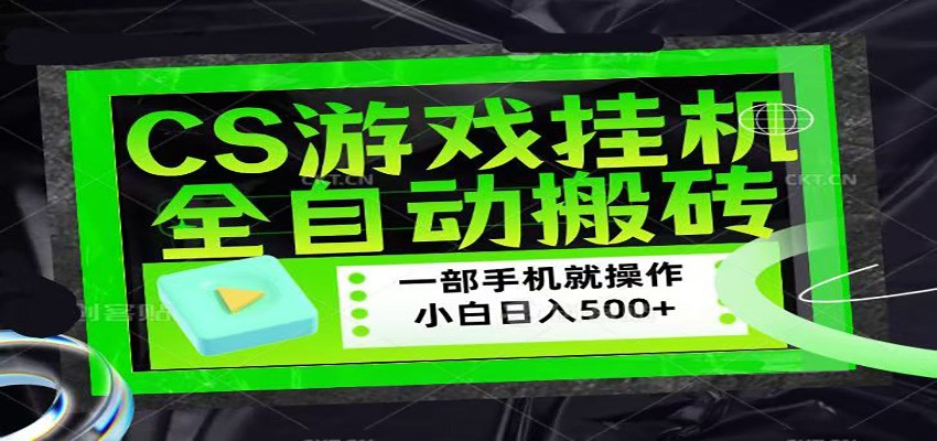 CSGO游戏挂机捡漏搬砖，超稳定的项目，带领1000 小白实现日入500 