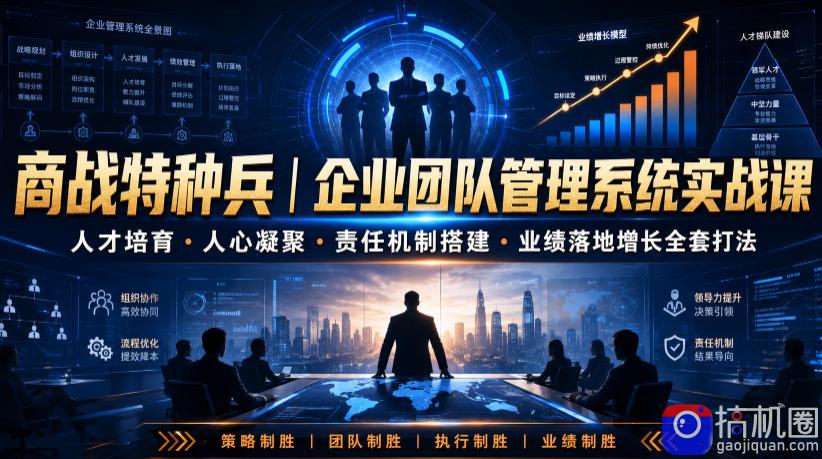 商战特种兵｜企业团队管理系统实战课人才培育・人心凝聚・责任机制搭建・业绩落地增长全套打法