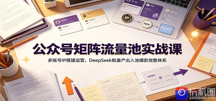公众号矩阵流量池实战课：多账号IP搭建运营，DeepSeek批量产出入池爆款完整体系