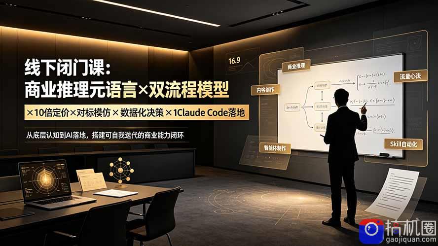 线下闭门课：商业推理元语言×双流程模型×10倍定价×对标模仿×数据化决策×Claude Code落地，击穿认知盲区