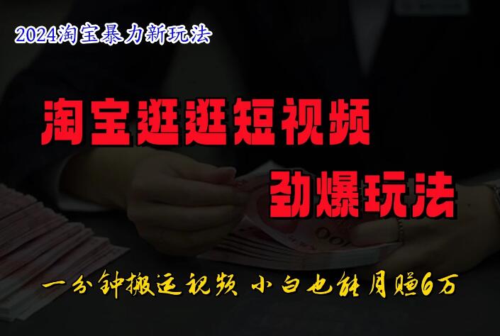 蓝海项目，淘宝逛逛视频分成计划，日入500 ，只需一分钟搬运视频