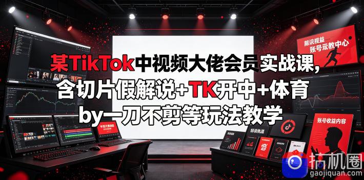 某TikTok中视频大佬会员实战课，含切片假解说 TK开中 体育by一刀不剪等玩法教学