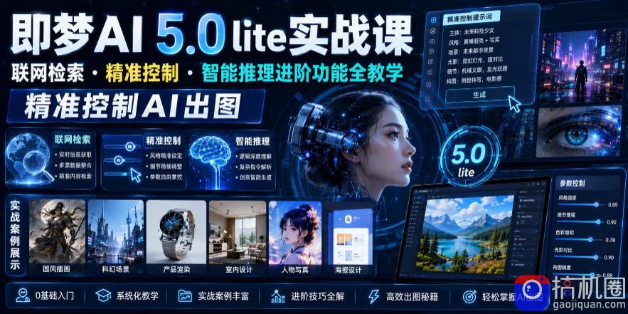 即梦AI 5.0 lite实战课,联网检索・精准控制・智能推理进阶功能全教学,精准控制AI出图